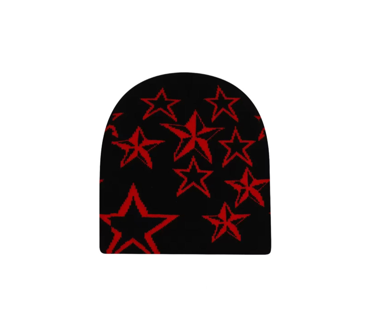 Y2K Style Beanie Rot/Schwarz