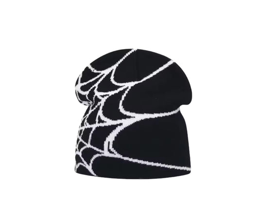Y2K Style Beanie Schwarz/Weiß