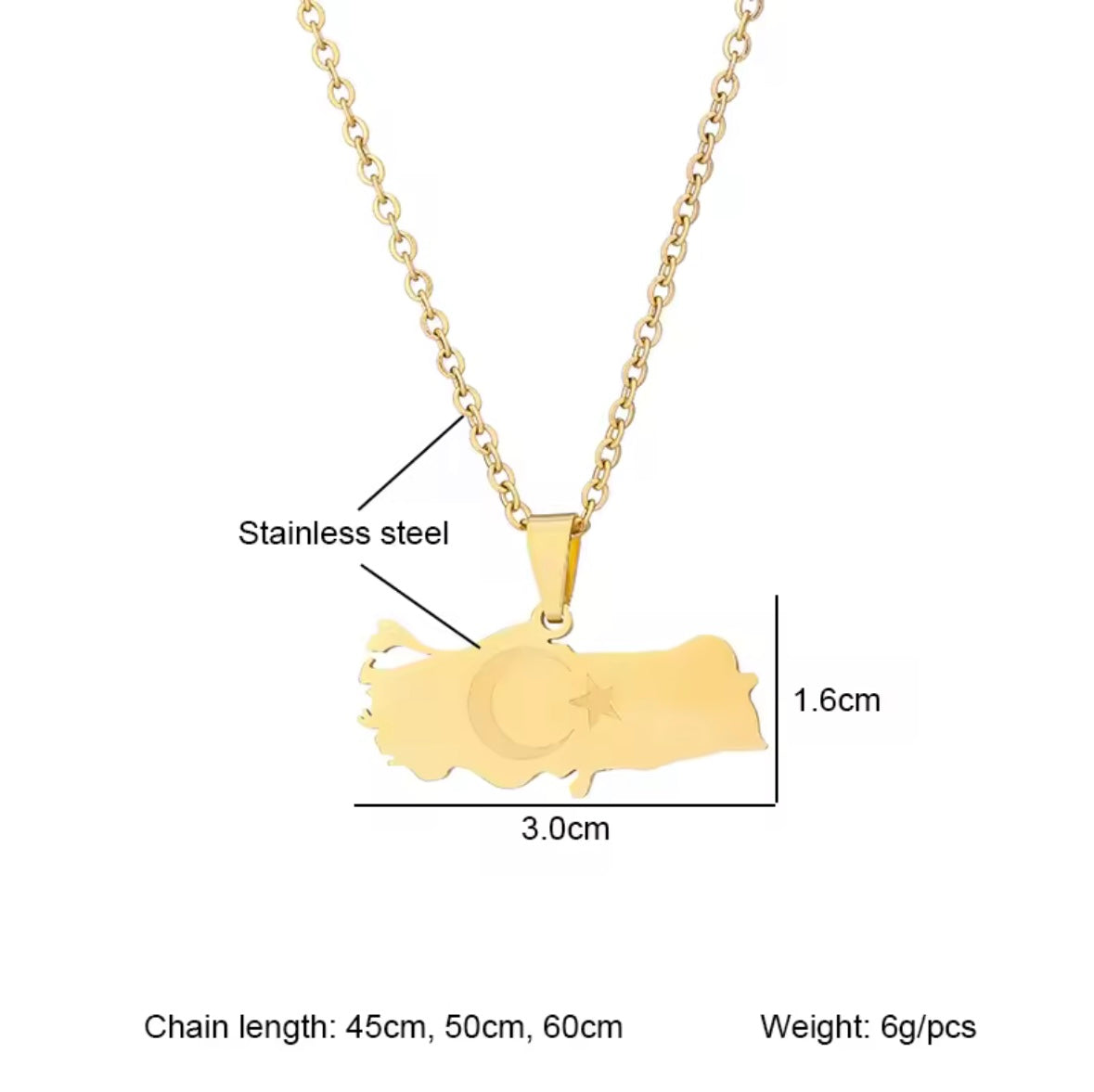 Türkei Wappen Kette | Damen/Herren