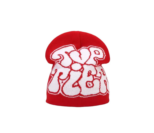 Y2K Style Beanie Rot