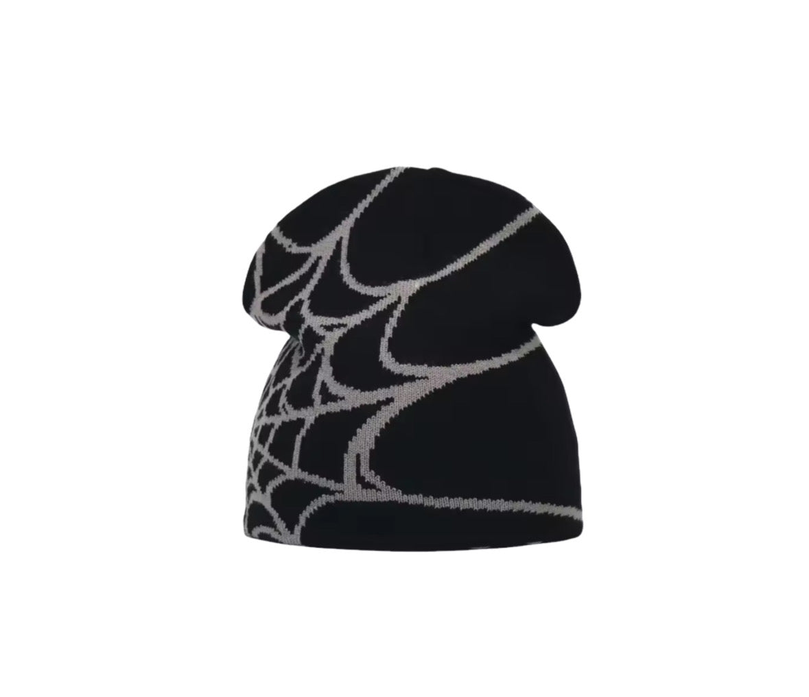 Y2K Style Beanie Schwarz/Grau