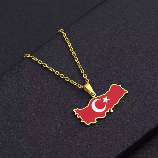 Türkei Wappen Kette färbig | Damen/Herren