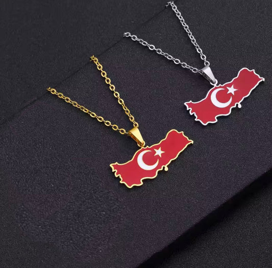 Türkei Wappen Kette färbig | Damen/Herren