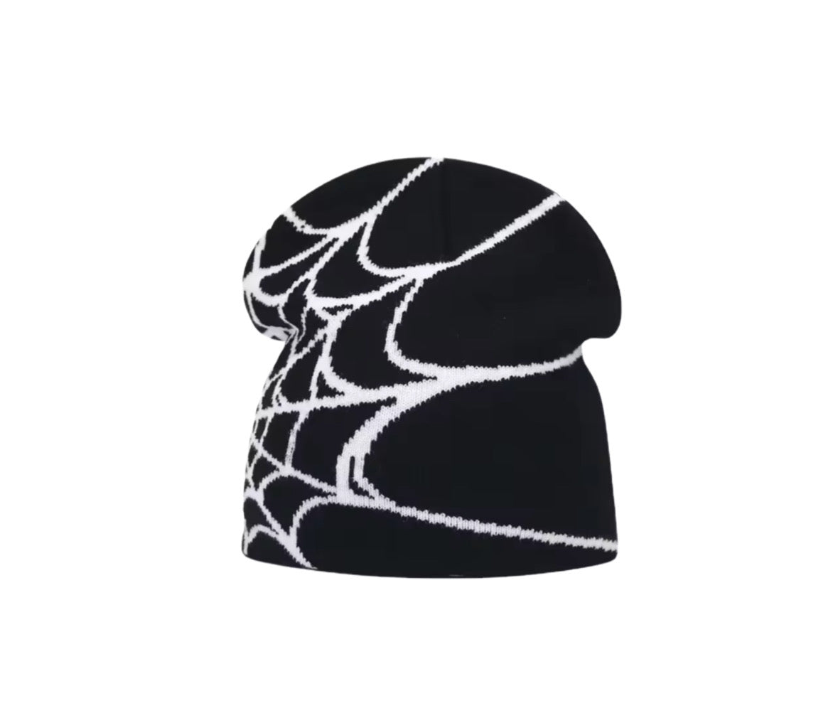 Y2K Style Beanie Schwarz/Weiß