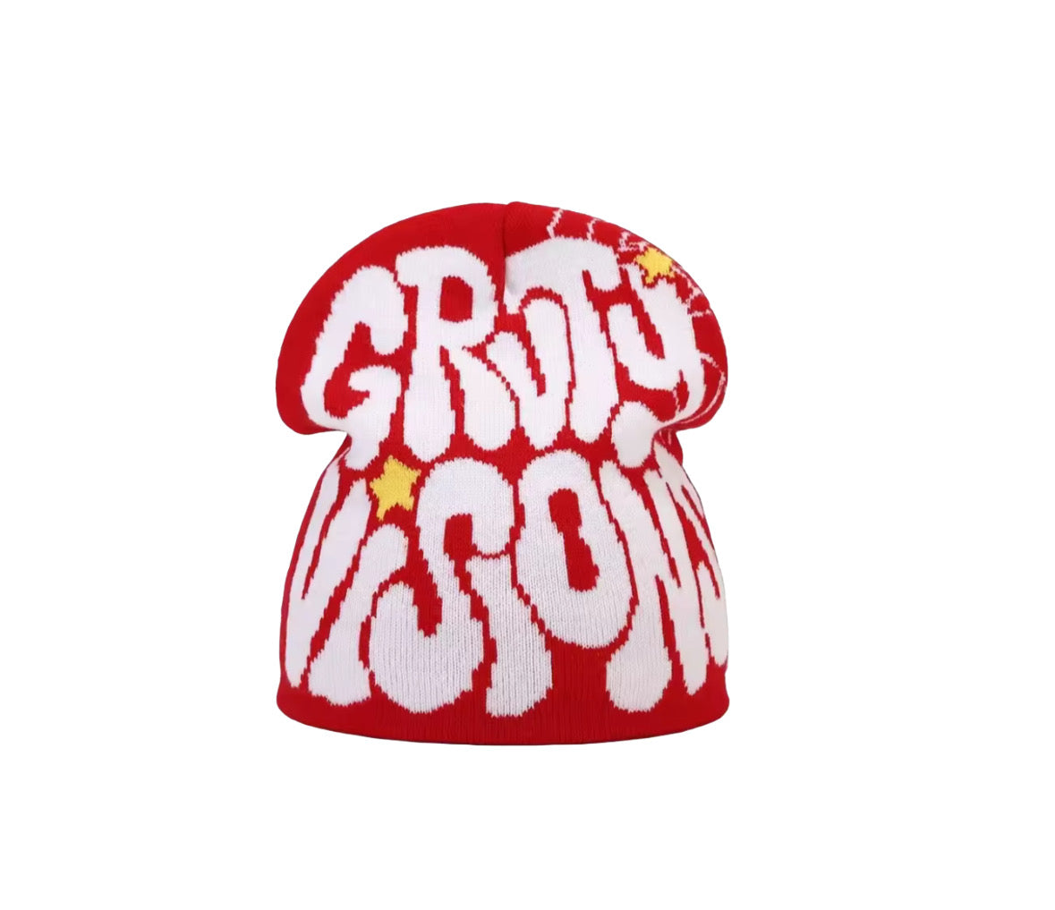 Y2K Style Beanie Rot